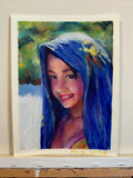 Girl Wearing a Blue Towel